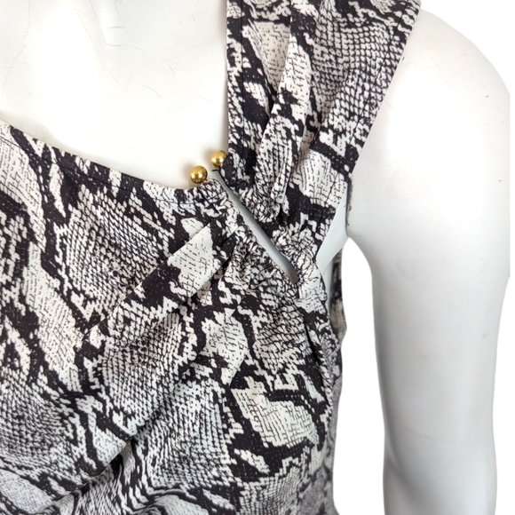 A.L.C. Beale Snakeskin Cutout Maxi Dress Womens 10 Sleeveless Cocktail Party - Picture 5 of 13